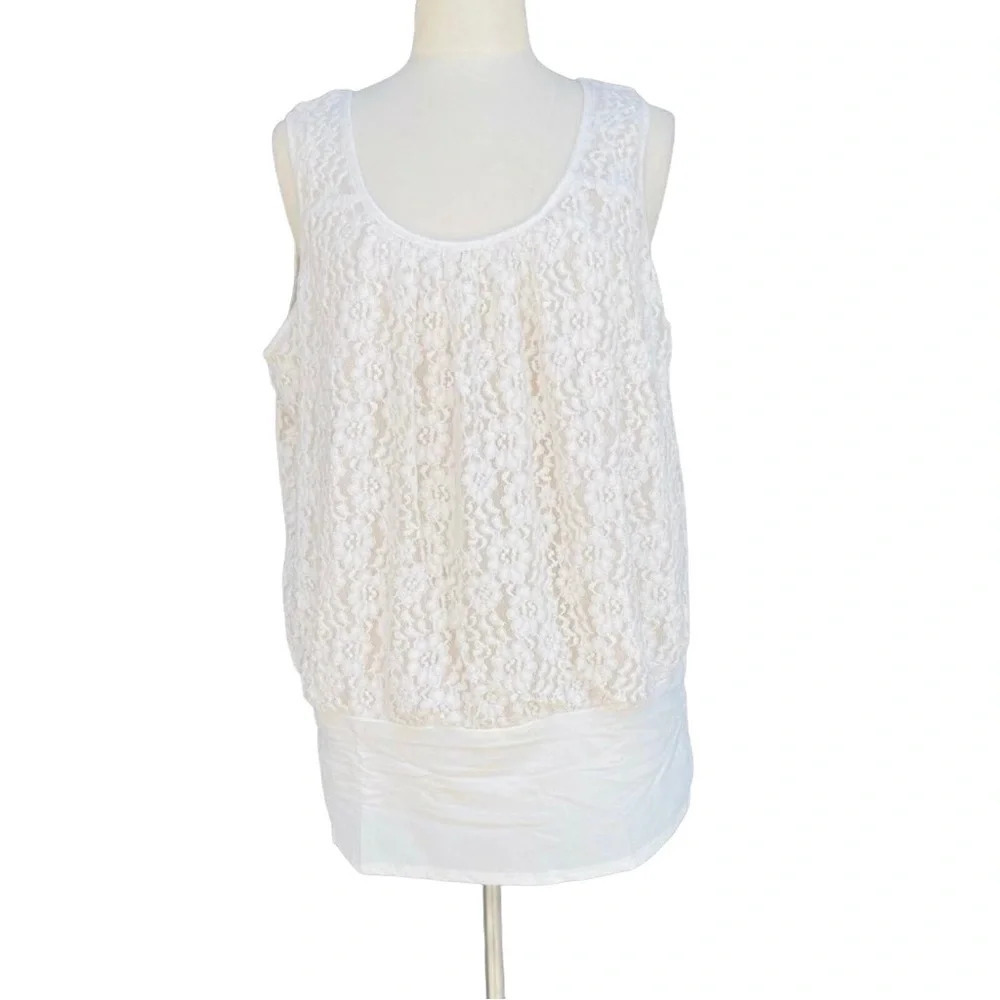 KATHLEEN KIRKWOOD Women’s Plus Size Ivory Undercover Agent Lace Overlay Cami